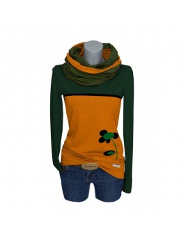 Iza Fabian, Hoodie Set mit Loop, Ocker , Grün, Blume.