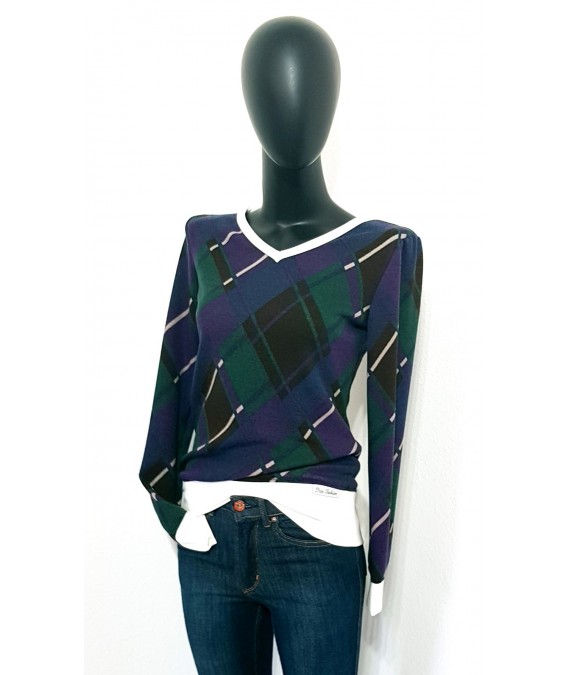 Iza Fabian , Multicolor , Designer Pullover aus feinen Strick.w02a.