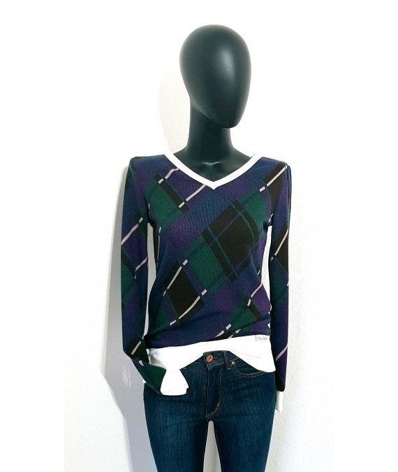 Iza Fabian , Multicolor , Designer Pullover aus feinen Strick.w02a.