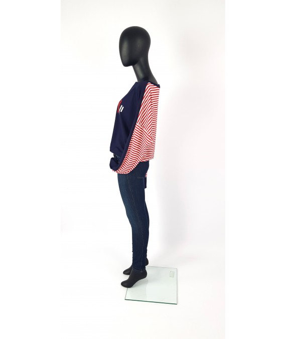 Iza Fabian Pullover streifen Rot Blau