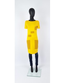 IZA FABIAN  Designer Kleid in Gelb und Ocker