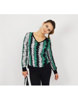 Damen Bluse Pullover aus Viskose in  Streifen Design von Iza Fabian