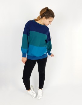 Iza Fabian streifen Designer Pullover blau street fashion damen mode
