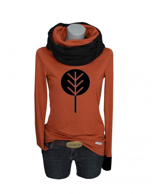 Iza Fabian,SET Longsleeve Loop -NOV11 - rost schwarz blume