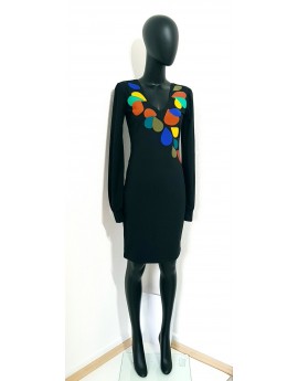 Iza Fabian, Elegante Kleid mit Bunten Blüten , A3