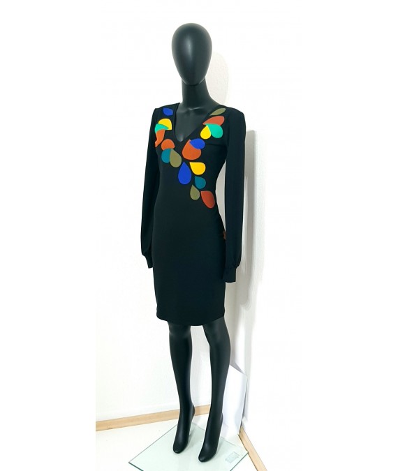 Iza Fabian, Elegante Kleid mit Bunten Blüten , A3