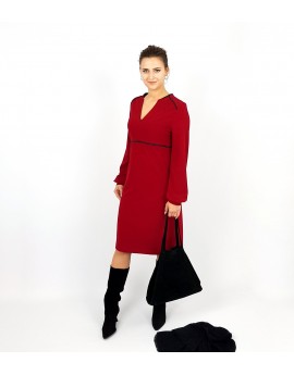 Rotes, Elegantes Kleid mit Schlitz, Iza Fabian.