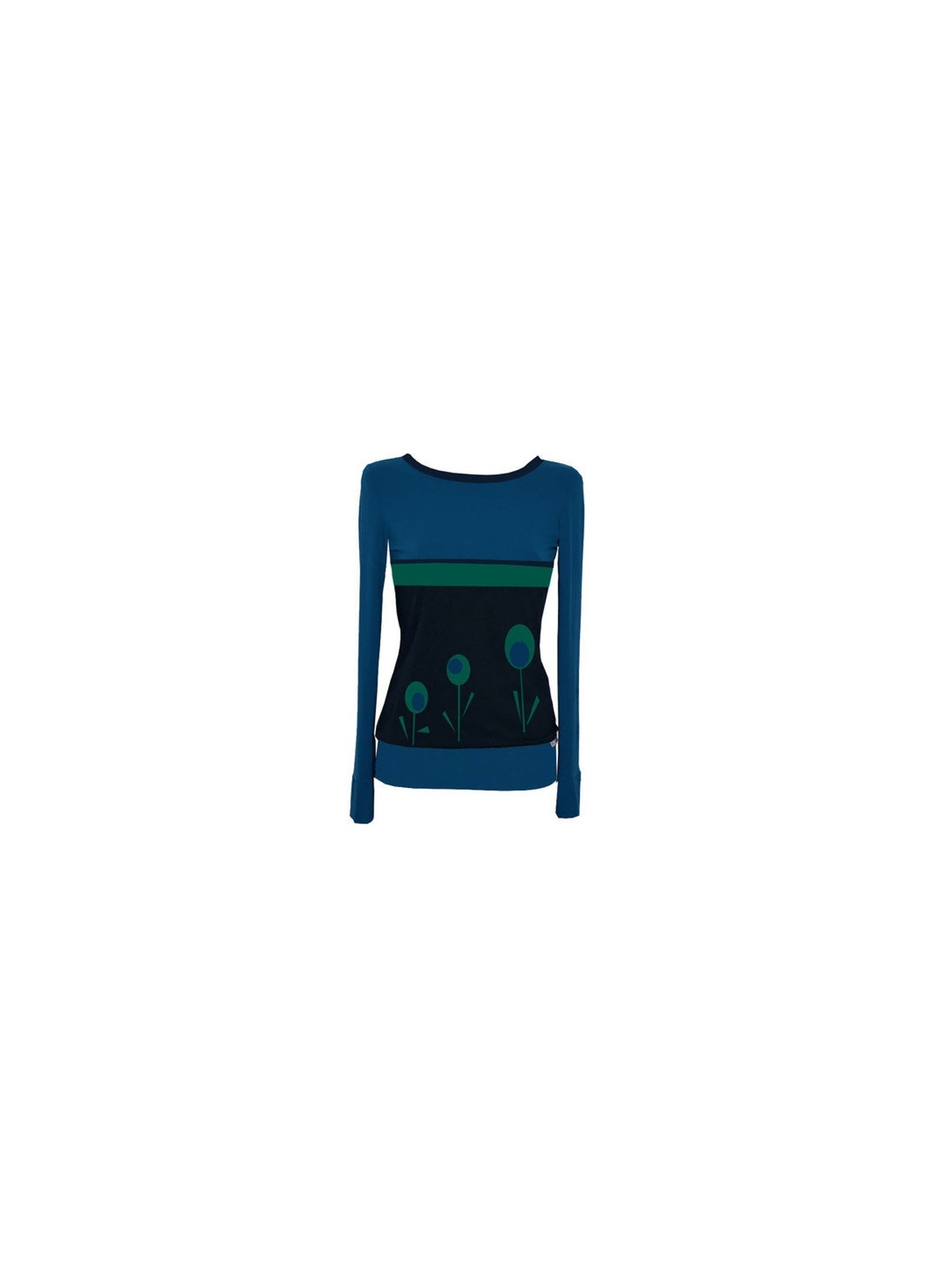 Longsleeve TWO COLORS x6 langarm shirt petrol blau