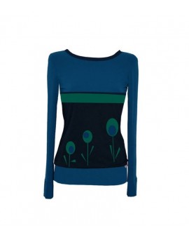 Longsleeve TWO COLORS x6 langarm shirt petrol blau