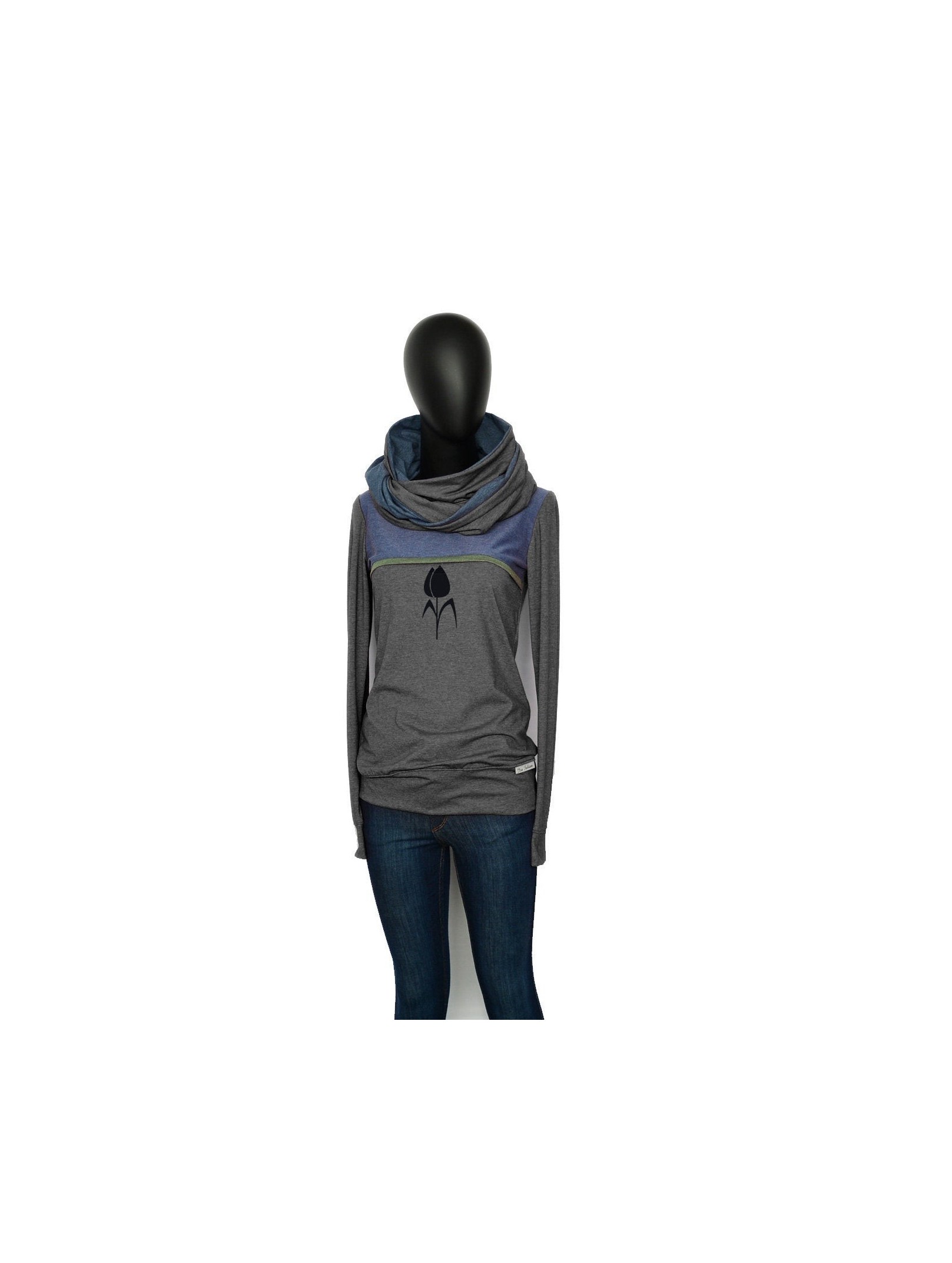 Hoodie SET Loop Longsleeve MAX1 grau blau blume Hoodie SET Loop Longsleeve MAX1 grau blau blume