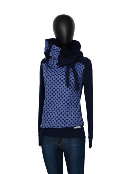 Hoodie -BIC22- blau punkte pullover sweater