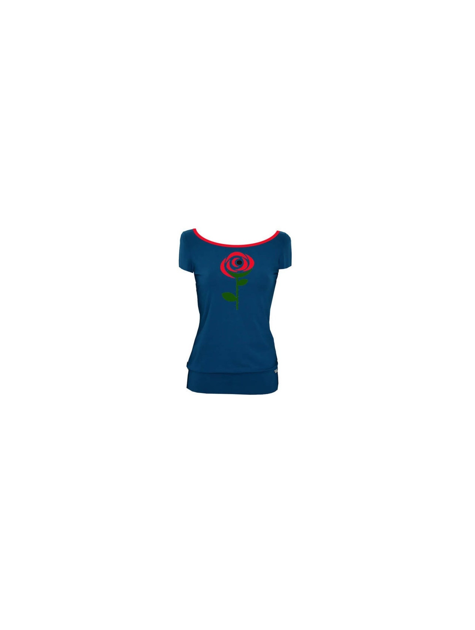 Iza Fabian - Shirt COLORS - Petrol blume rose rot grün kurzarm Iza Fabian - Shirt COLORS - Petrol blume rose rot grün kurzarm