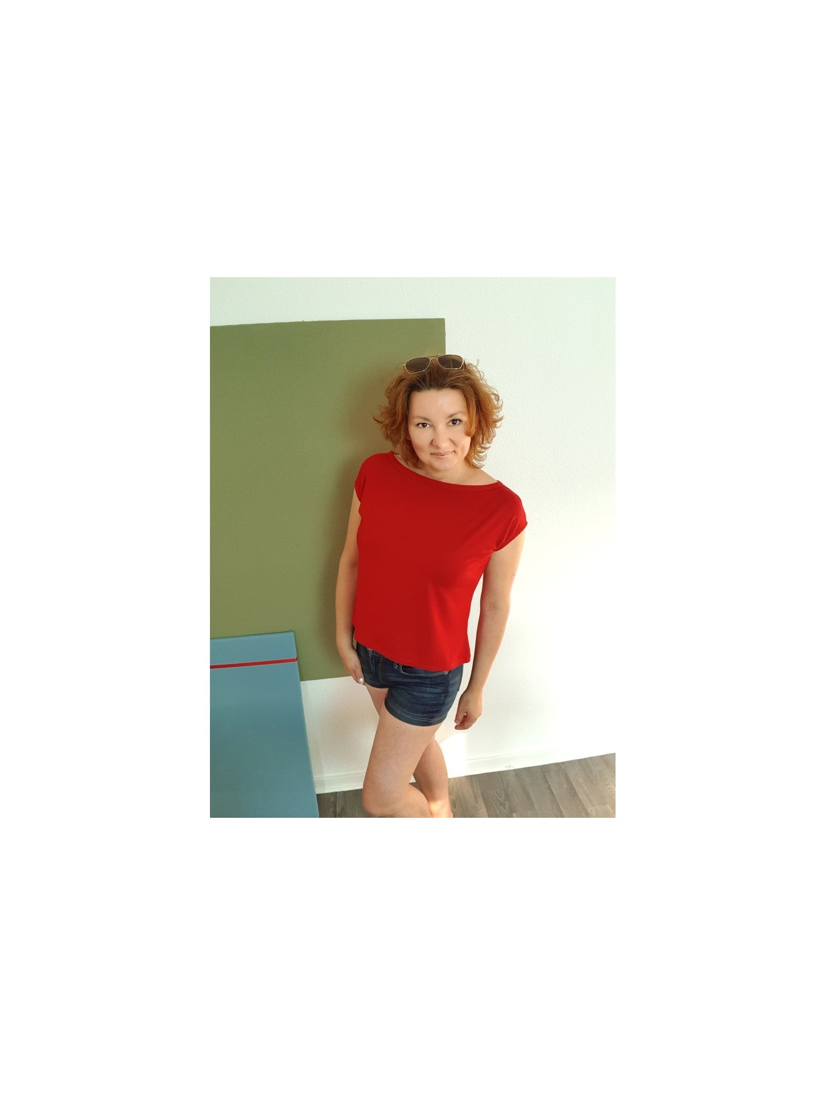 Iza Fabian Shirt - XL2 - damen oberteil t-shirt mode rot red uni women