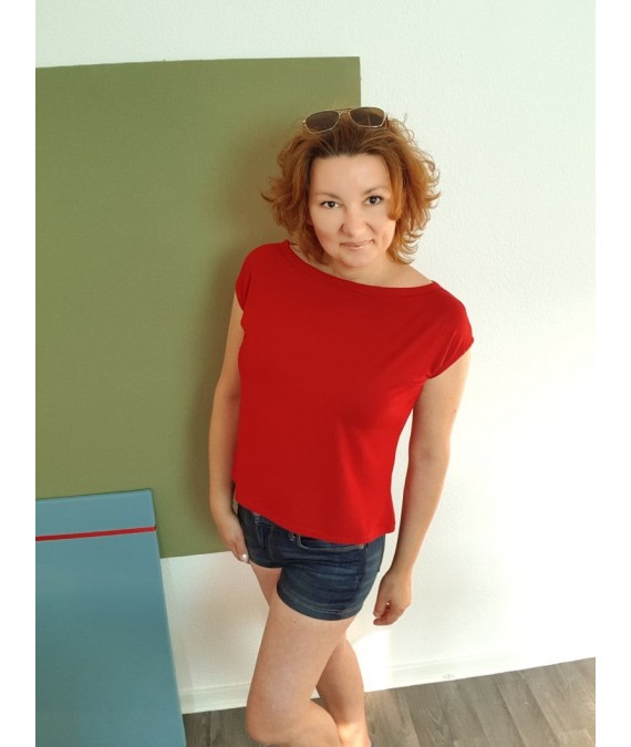 Iza Fabian Shirt - XL2 - damen oberteil t-shirt mode rot red uni women