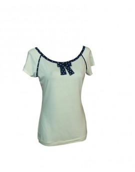 Iza Fabian - Shirt - DOTS 1 - weiß white punkte women damen blau blue bluse blouse