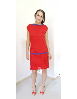 Iza Fabian - Retro, Damen Kleid in Rot, Rüschen.
